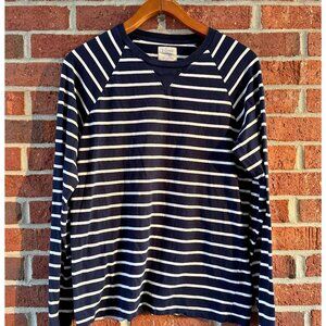 J.Crew Navy Ivory Stripe Raglan Long Sleeve Tee M